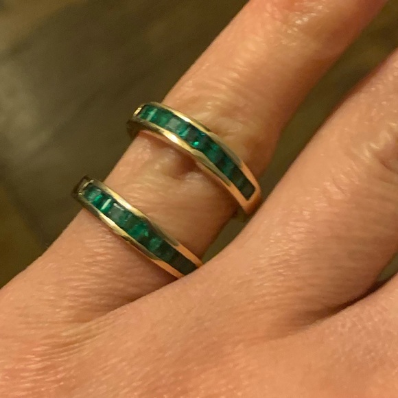 FINAL REDUCTION ‼️ Stunning 💚 Estate Emerald 14K Gold Insert Ring Guard 1.5 ct - Picture 6 of 14